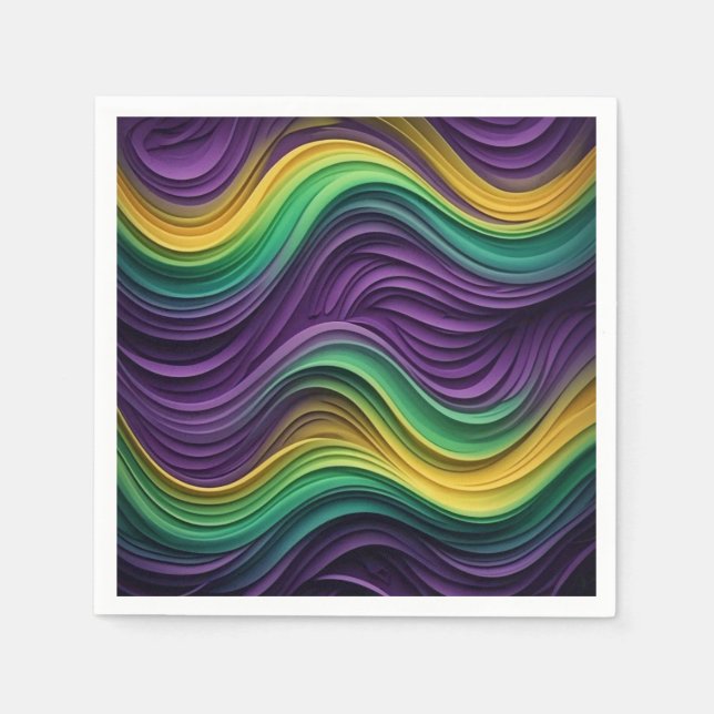 Gemusterte Mardi Gras Welle Serviette (Vorderseite)