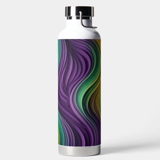 Gemusterte Mardi Gras Welle Trinkflasche (links)