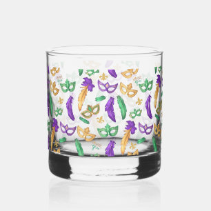 Gemusterte Mardi Gras Whiskyglas