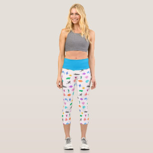 Gemusterte Meerestiere Capri Leggings