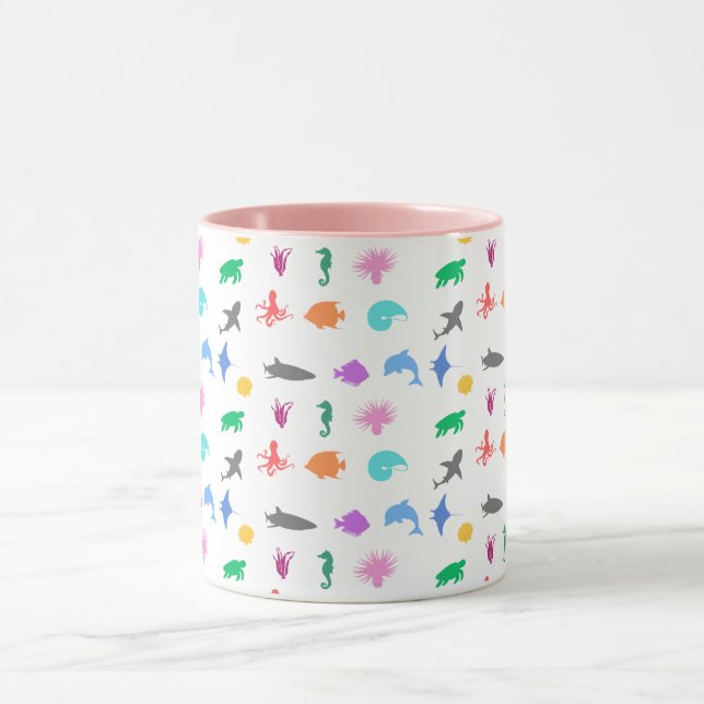 Gemusterte Meerestiere Tasse (Zentrum)