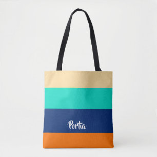 Gemusterte mehrfarbige Linien Tasche