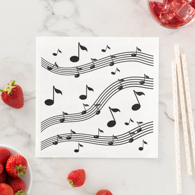 Gemusterte Musikinstrumente Serviette (Beispiel)