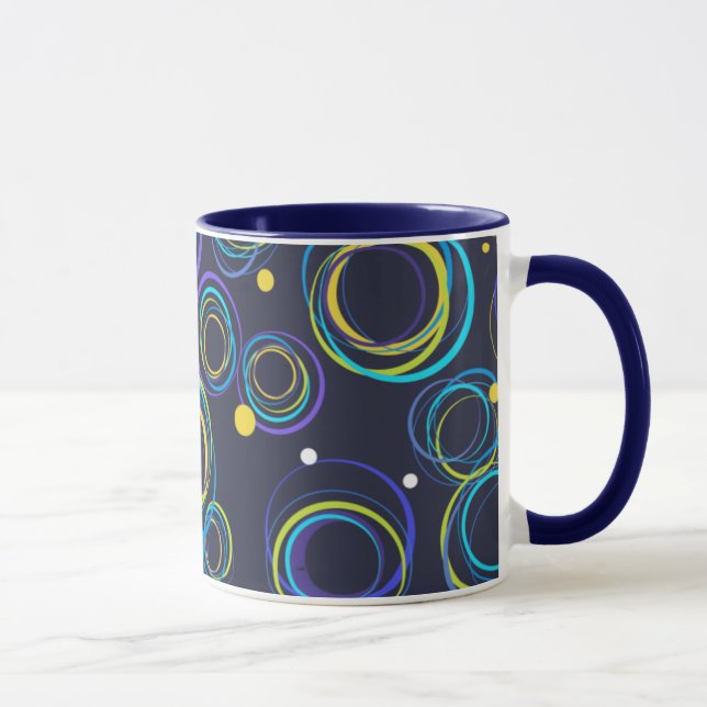 Gemusterte Navy-Funky-Tasse Tasse (Rechts)