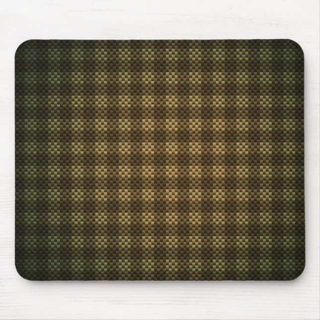 Gemusterte neutrale, bräunlich-karierte Kohlefaser Mousepad (Vorne)