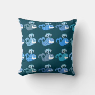 Gemusterte Niedliche Happy Whale Cartoon Charakter Kissen