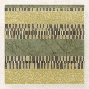 Gemusterte Panel-Malerei Glasuntersetzer