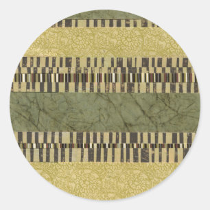 Gemusterte Panel-Malerei Runder Aufkleber