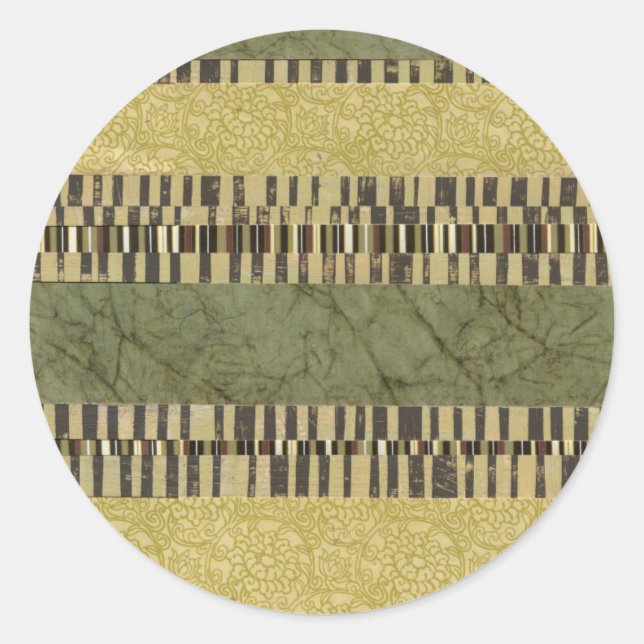 Gemusterte Panel-Malerei Runder Aufkleber (Vorderseite)