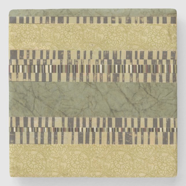 Gemusterte Panel-Malerei Steinuntersetzer (Vorderseite)