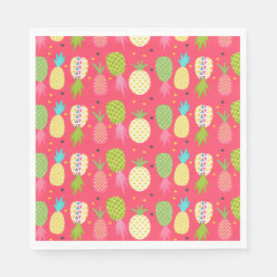 Gemusterte Perlbeere mit bunten Ananas Serviette