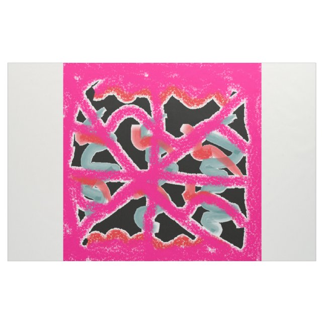 Gemusterte, rosa und schwarze Stoffwolle Stoff (Yard (91,4 cm))