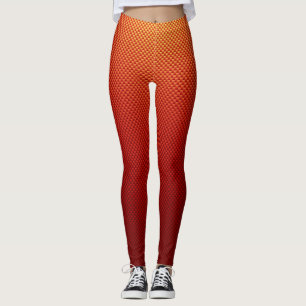 Gemusterte Rot-Gelb-Kohlenfaser Leggings