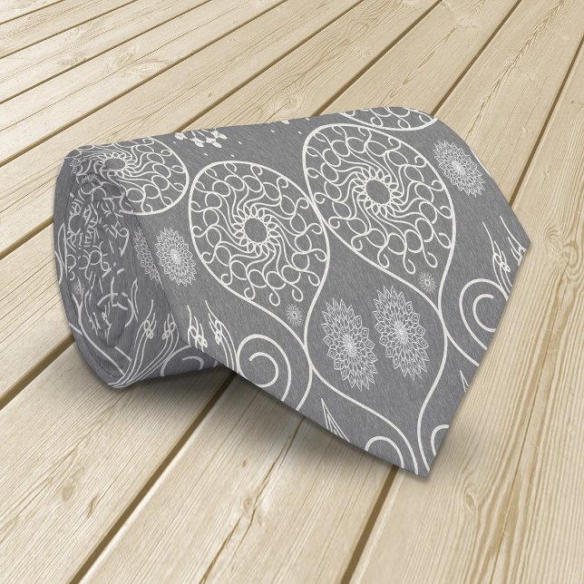 Gemusterte Samen aus graufaserigen Spinnstoffen Krawatte (Von Creator hochgeladen)