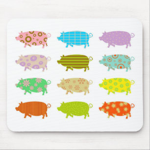 Gemusterte Schweine Mousepad