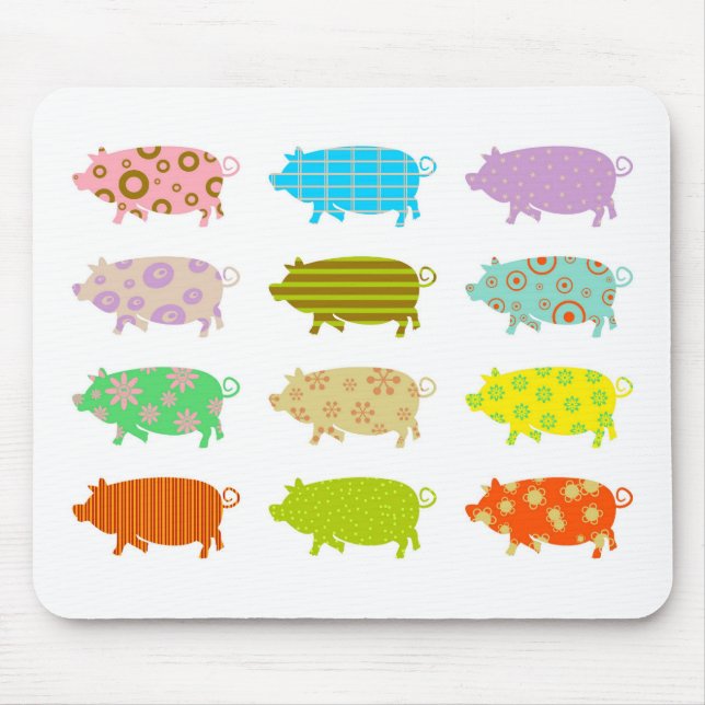 Gemusterte Schweine Mousepad (Vorne)