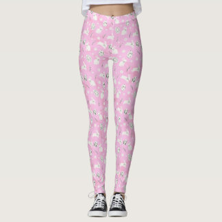 Gemusterte, sonnige rosa Leggings