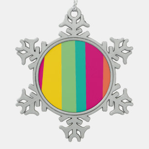 gemusterte Streifen Schneeflocken Zinn-Ornament