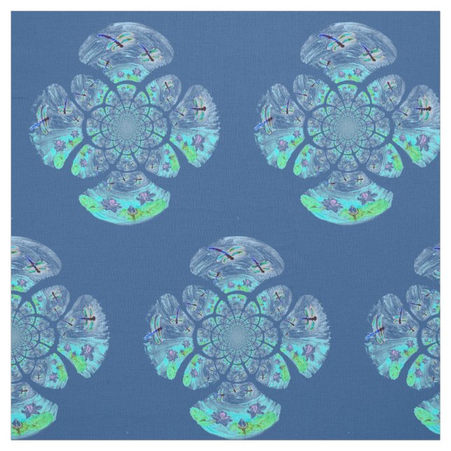 Gemusterte Wasserlilie Stoff (Muster)