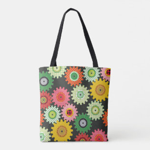 Gemusterte Zahnräder Tasche