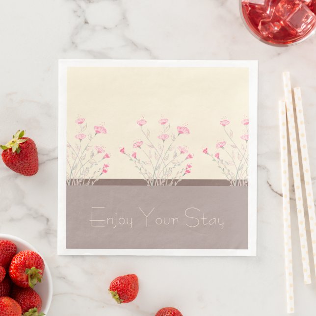 Gemusterte zarte Flora Serviette (Beispiel)