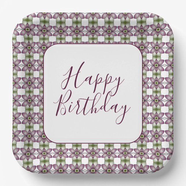 Gemusterter Designer-Platz Pappteller (Vorderseite)