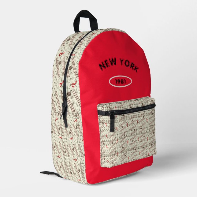 Gemusterter gedruckter Rucksack (Rückseitige Ecke links)
