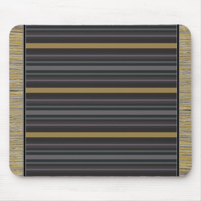 Gemusterter Mini-Grau- und Goldstreifen Mousepad (Vorne)