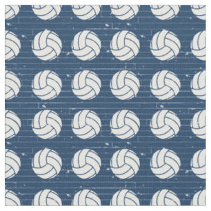 Gemusterter Navy Blue Volleyball-Holzfußboden Stoff