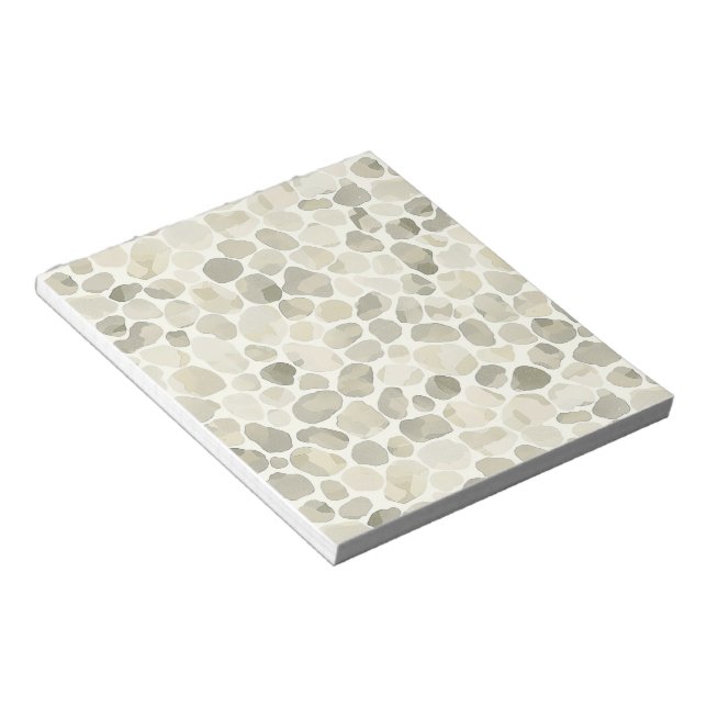 Gemusterter neutraler Wasserfarben-Pebble Notizblock (angewinkelt)