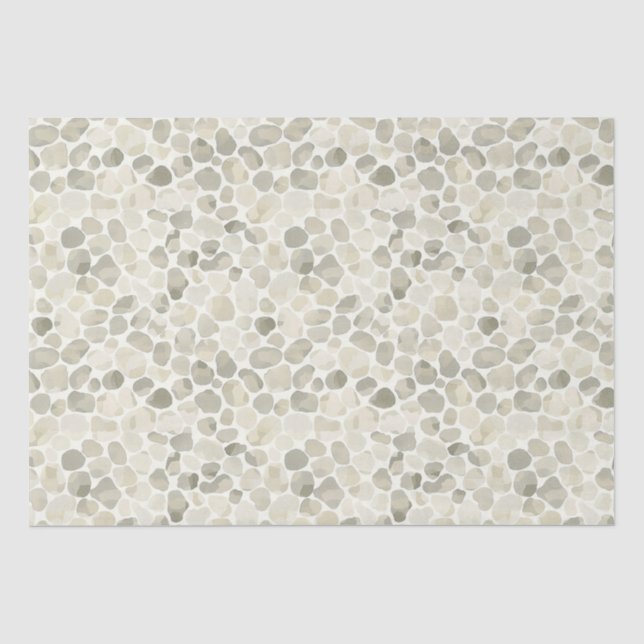 Gemusterter neutraler Wasserfarben-Pebble Seidenpapier (Vorderseite)