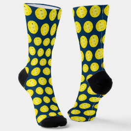 Gemusterter Pickleball-Gelber Ball Socken