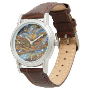 Gemusterter Pietersit Armbanduhr