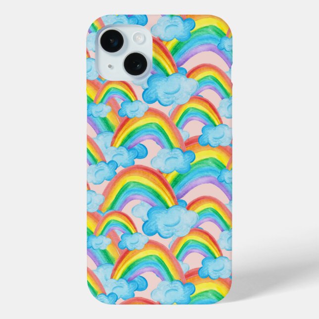 Gemusterter Regenbogen Case-Mate iPhone Hülle (Rückseite)