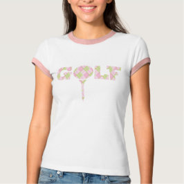 Gemusterter rosa T - Shirt Golft-stück Raute