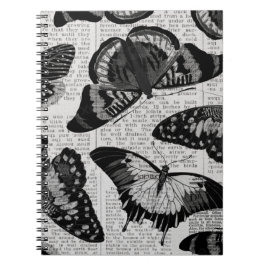 Gemusterter Schwarzer Schmetterling Notizblock