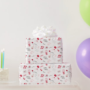 Gemusterter Valentinstag Geschenkpapier