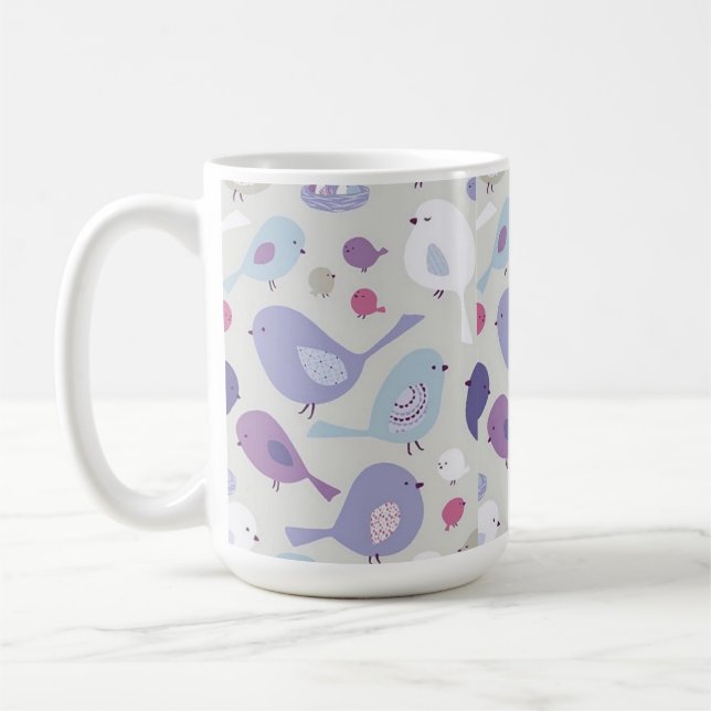 Gemusterter Vogelspass für Vogelliebhaber Kaffeetasse (Links)