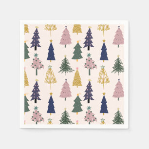 Gemusterter Weihnachtsbaum, Weihnachten Serviette