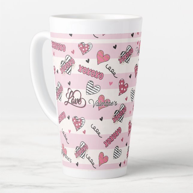 Gemusterter XOXO Valentinstag Milchtasse (Linke Ecke)