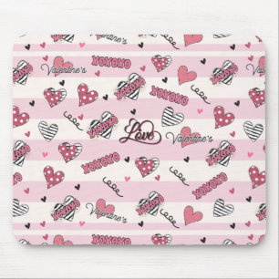 Gemusterter XOXO Valentinstag Mousepad