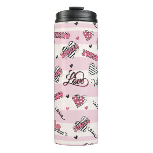 Gemusterter XOXO Valentinstag Thermosbecher