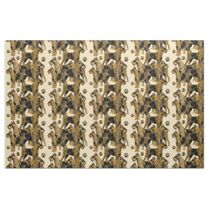 Gemustertes Airedales Stoff