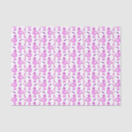 Gemustertes Aquarellpapier mit rosa Podal Seidenpapier