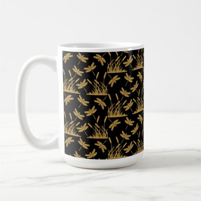 Gemustertes Dekor der Libellen Kaffeetasse (Links)