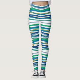 Gemustertes Design in Blau und Grün Leggings
