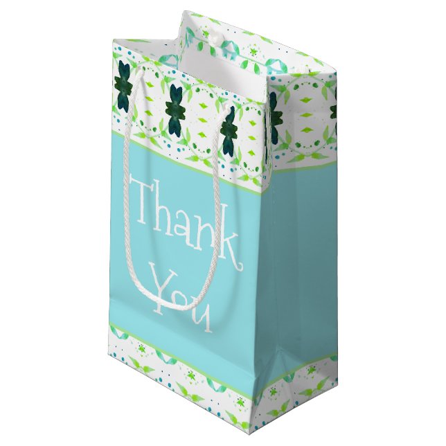 Gemustertes Design Kleine Geschenktüte (Vorderseite Schrägansicht)