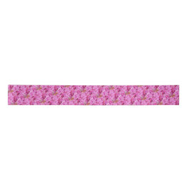 Gemustertes Farbband mit rosa Orchideen Satinband