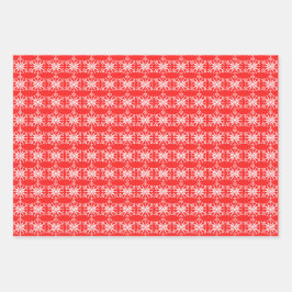 Gemustertes festes Snowflake Sortiment. Geschenkpapier Set