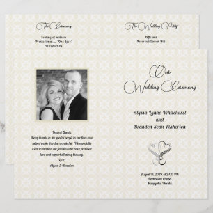 Gemustertes Foto-Hochzeitsprogramm